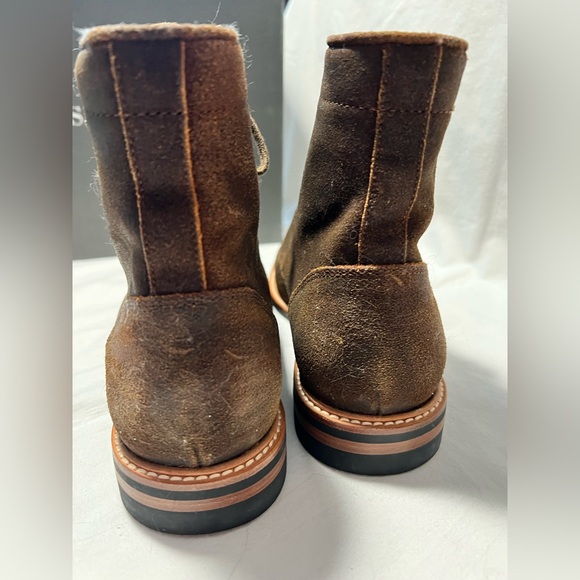 Nisolo 8.5 men’s boots waxed all weather brown leather boots lace up - Picture 7 of 11